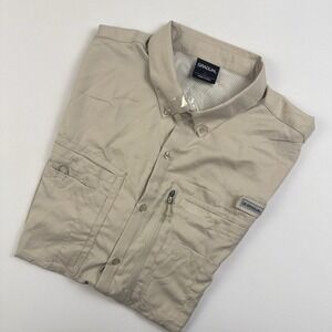 Gradual Men's XL Tactical Fishing Shirt Khaki Short Sleeve Vented Utility Pocket